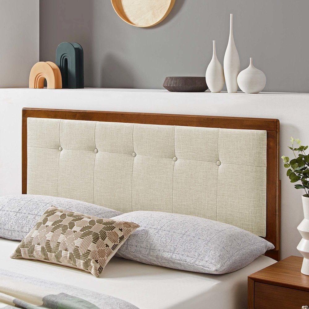 Draper Tufted Fabric and Wood Full Headboard