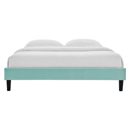Reign Performance Velvet Full Platform Bed Frame