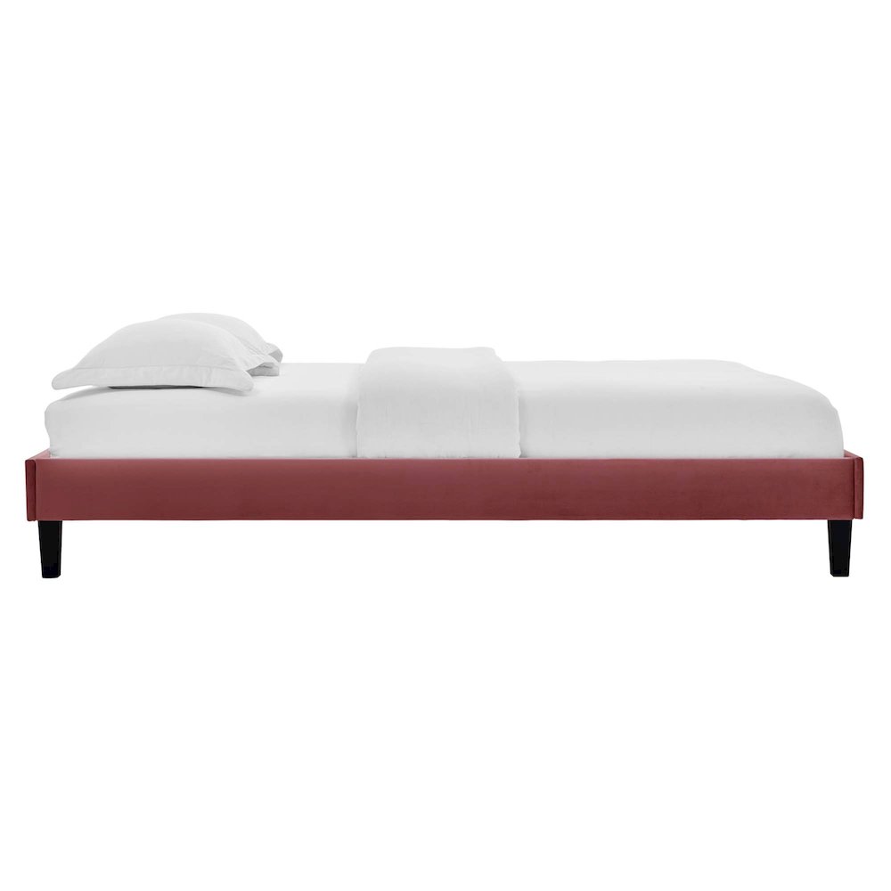 Reign Performance Velvet Queen Platform Bed Frame