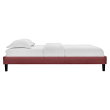 Reign Performance Velvet Queen Platform Bed Frame
