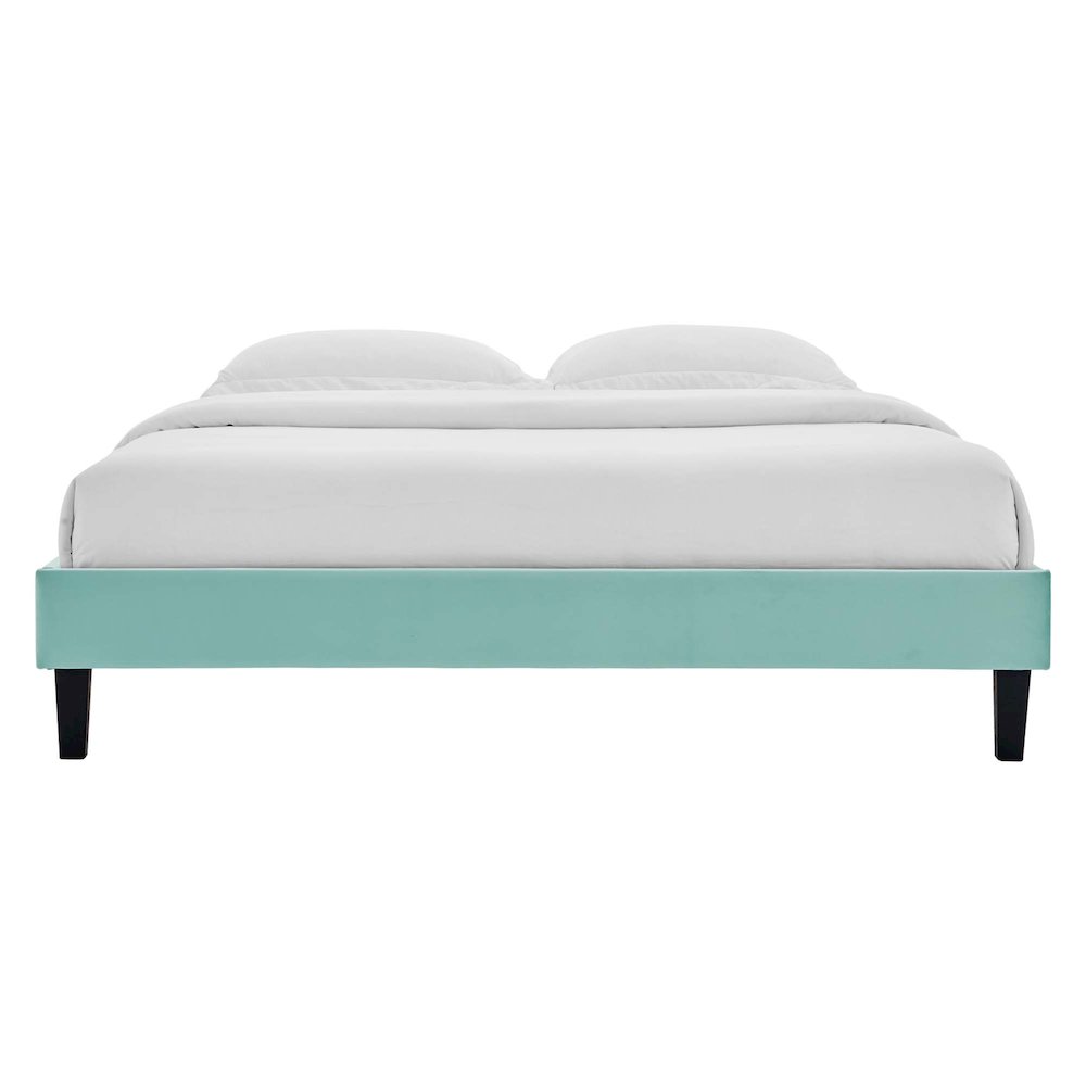 Reign Performance Velvet Queen Platform Bed Frame