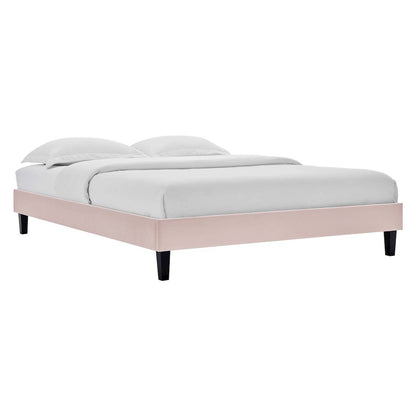 Reign Performance Velvet Queen Platform Bed Frame