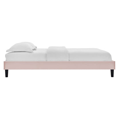 Reign Performance Velvet Queen Platform Bed Frame