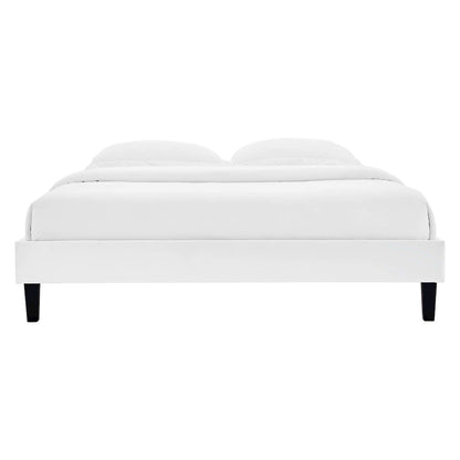 Reign Performance Velvet Queen Platform Bed Frame