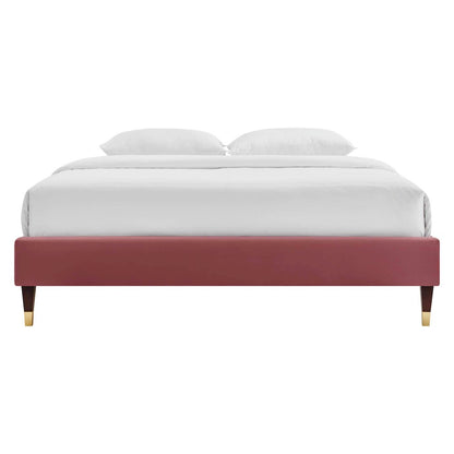 Harlow Performance Velvet Twin Platform Bed Frame