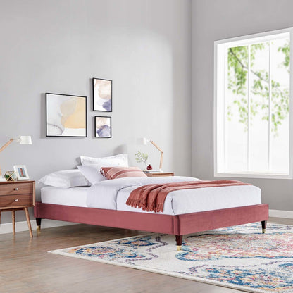 Harlow Performance Velvet Twin Platform Bed Frame