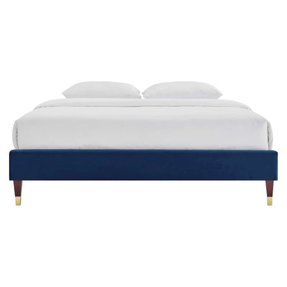 Harlow Performance Velvet Full Platform Bed Frame