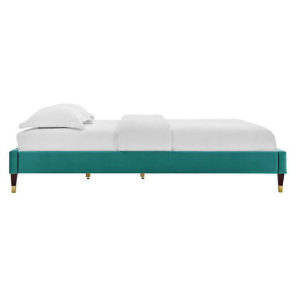 Harlow Performance Velvet Full Platform Bed Frame