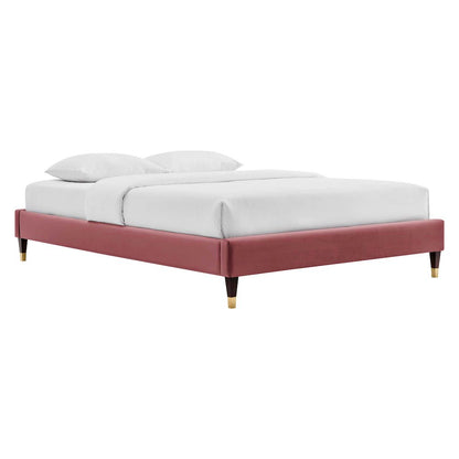 Harlow Performance Velvet Queen Platform Bed Frame