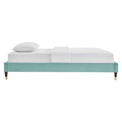 Harlow Performance Velvet Queen Platform Bed Frame
