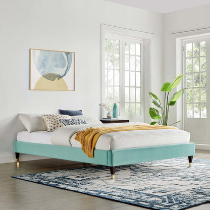Harlow Performance Velvet Queen Platform Bed Frame