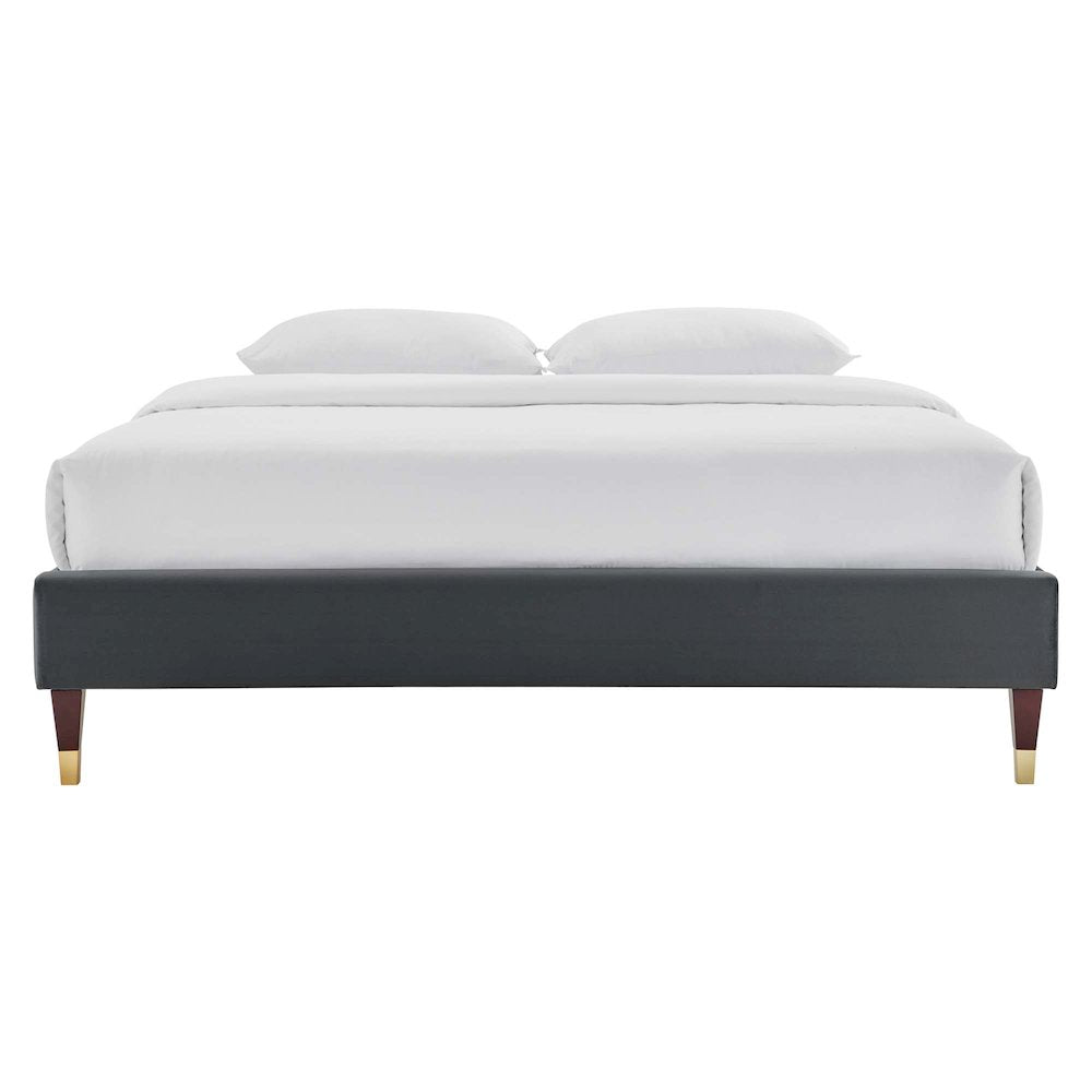 Harlow Performance Velvet King Platform Bed Frame