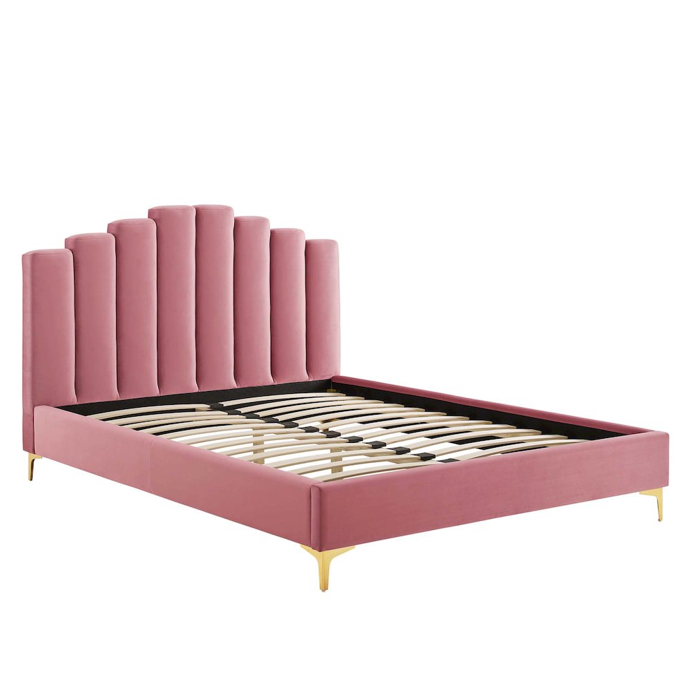 Olivia Performance Velvet Queen Platform Bed