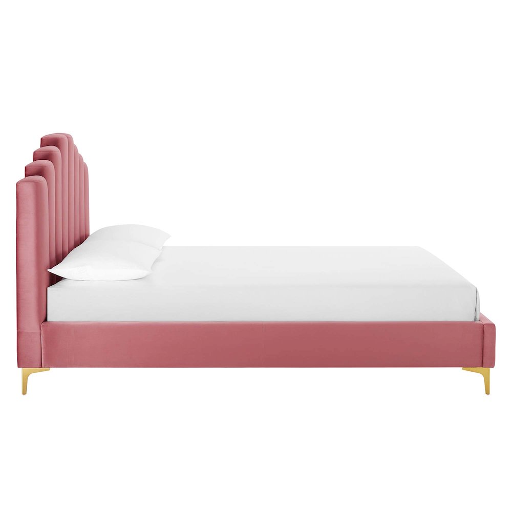 Olivia Performance Velvet Queen Platform Bed