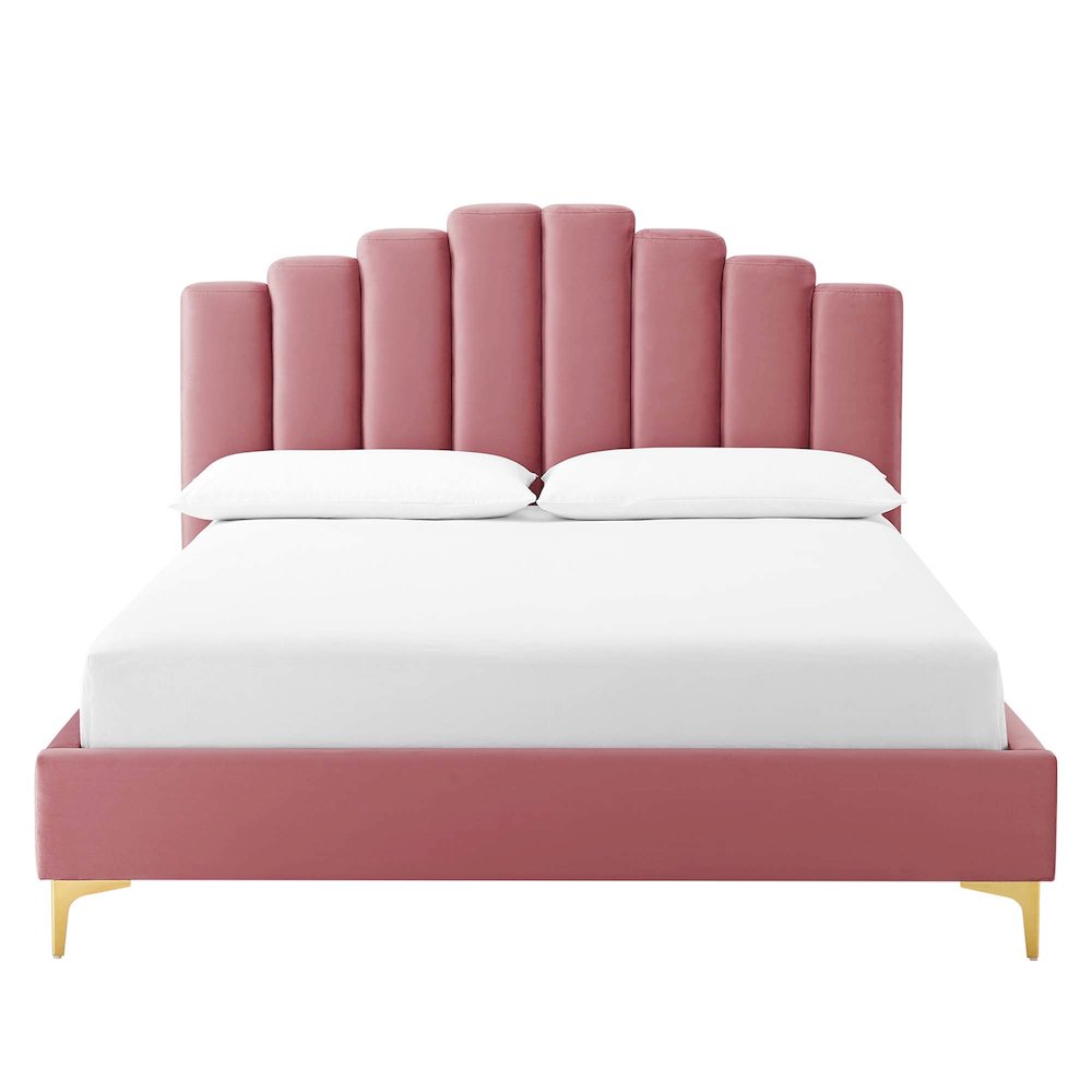 Olivia Performance Velvet Queen Platform Bed