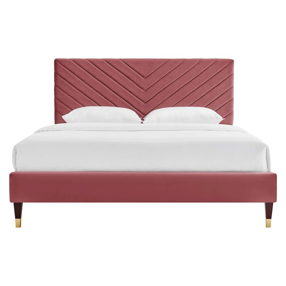 Roxanne Performance Velvet Queen Platform Bed