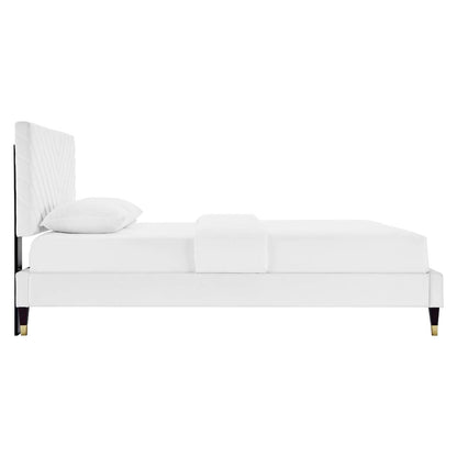 Roxanne Performance Velvet Queen Platform Bed
