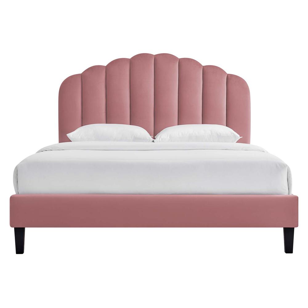 Daisy Performance Velvet Queen Platform Bed