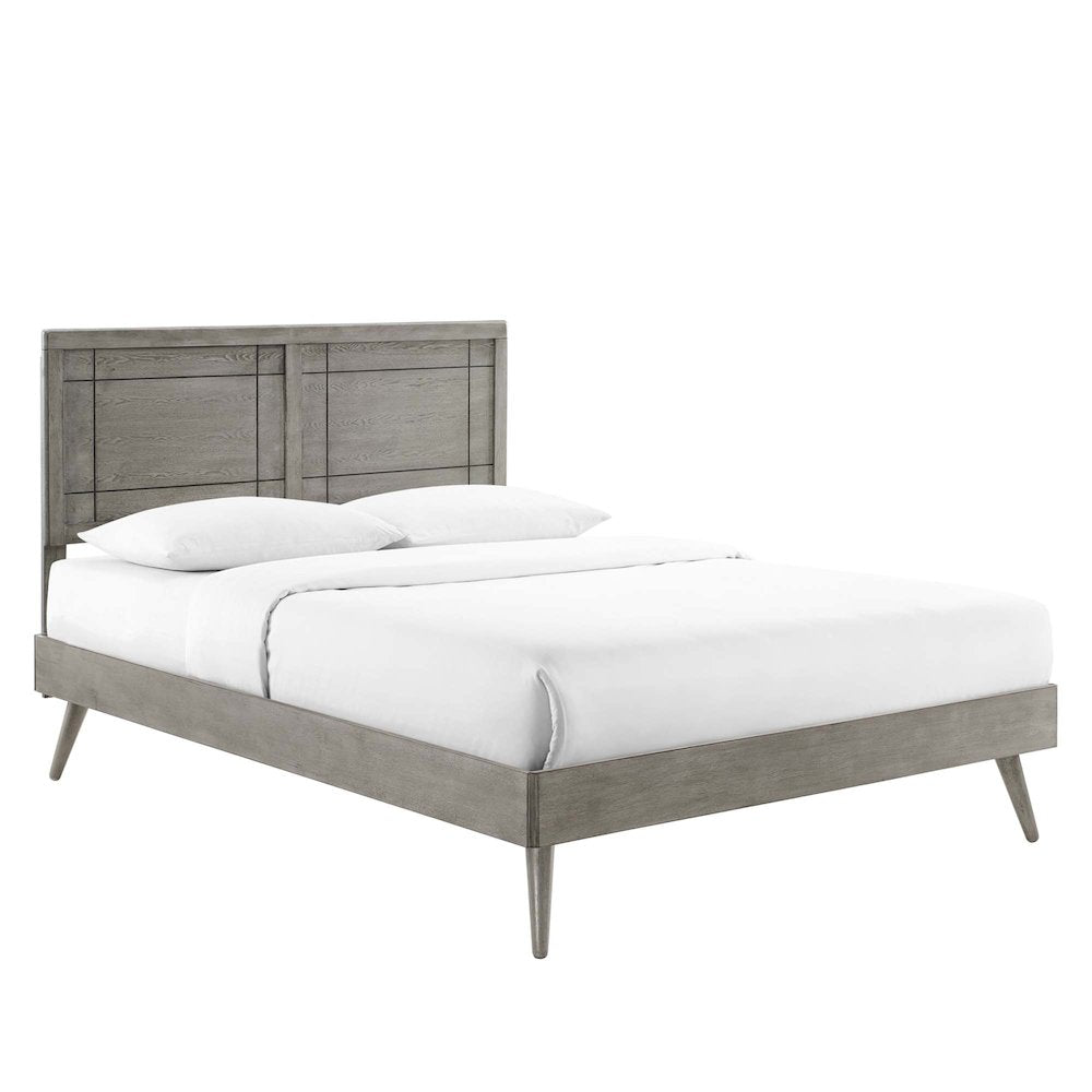 Marlee Wood Queen Platform Bed With Splayed Legs