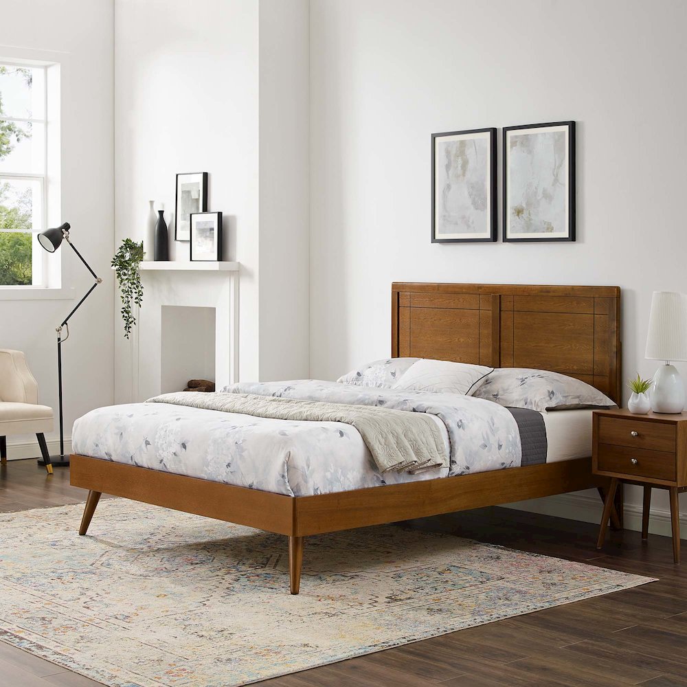 Marlee Wood Queen Platform Bed With Splayed Legs