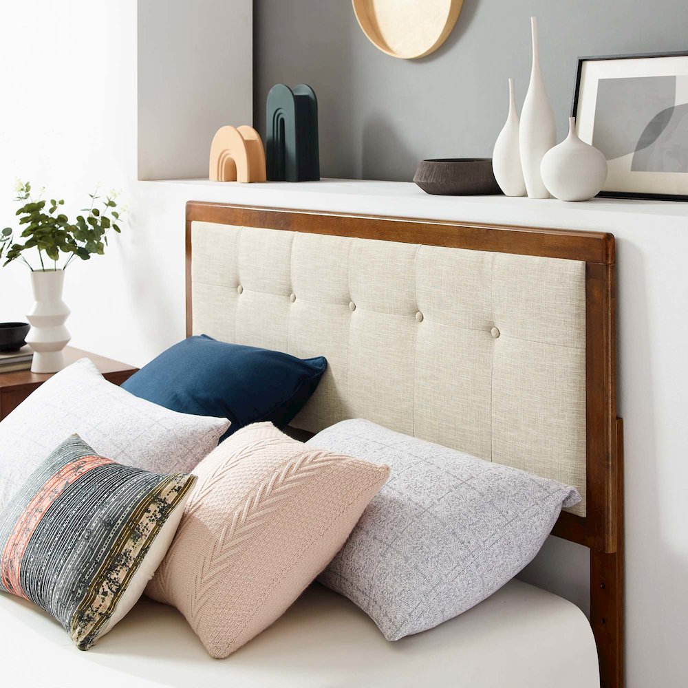 Willow Wood Queen Platform Bed With Angular Frame