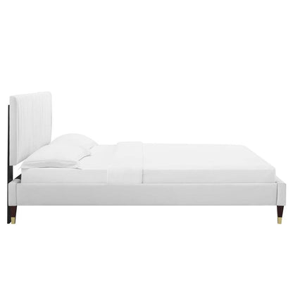 Peyton Performance Velvet Queen Platform Bed