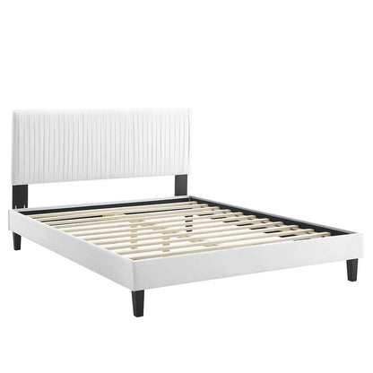 Peyton Performance Velvet Queen Platform Bed