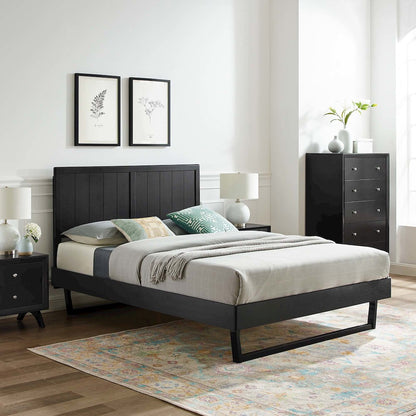 Alana Wood Full Platform Bed With Angular Frame