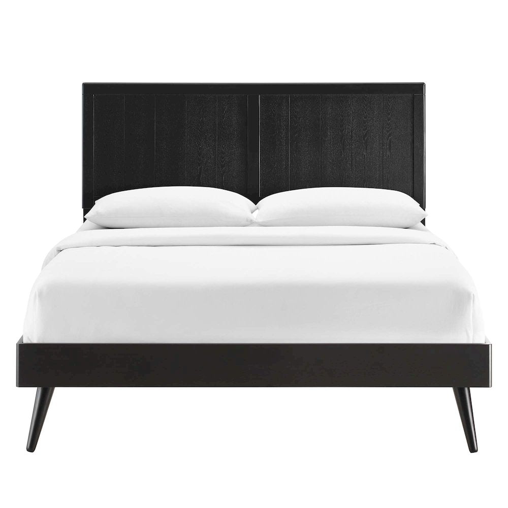 Alana Wood Full Platform Bed With Splayed Legs