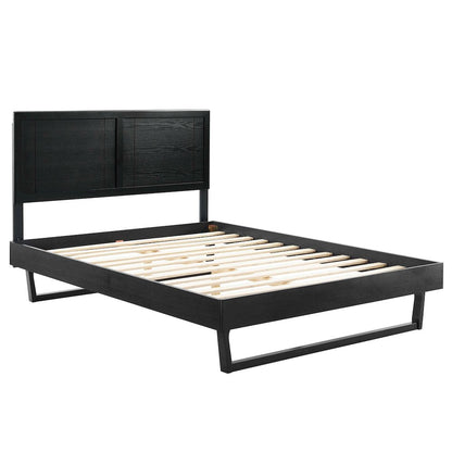 Marlee Wood Full Platform Bed With Angular Frame