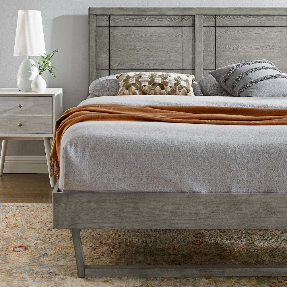 Marlee Wood Full Platform Bed With Angular Frame
