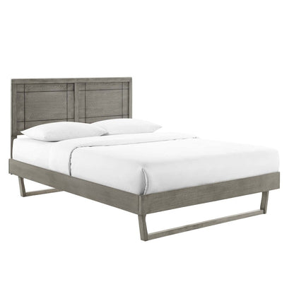 Marlee Wood Full Platform Bed With Angular Frame