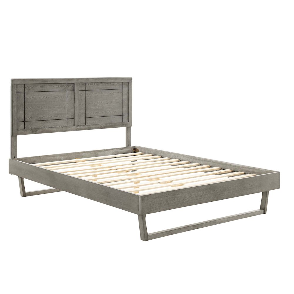Marlee Wood Full Platform Bed With Angular Frame