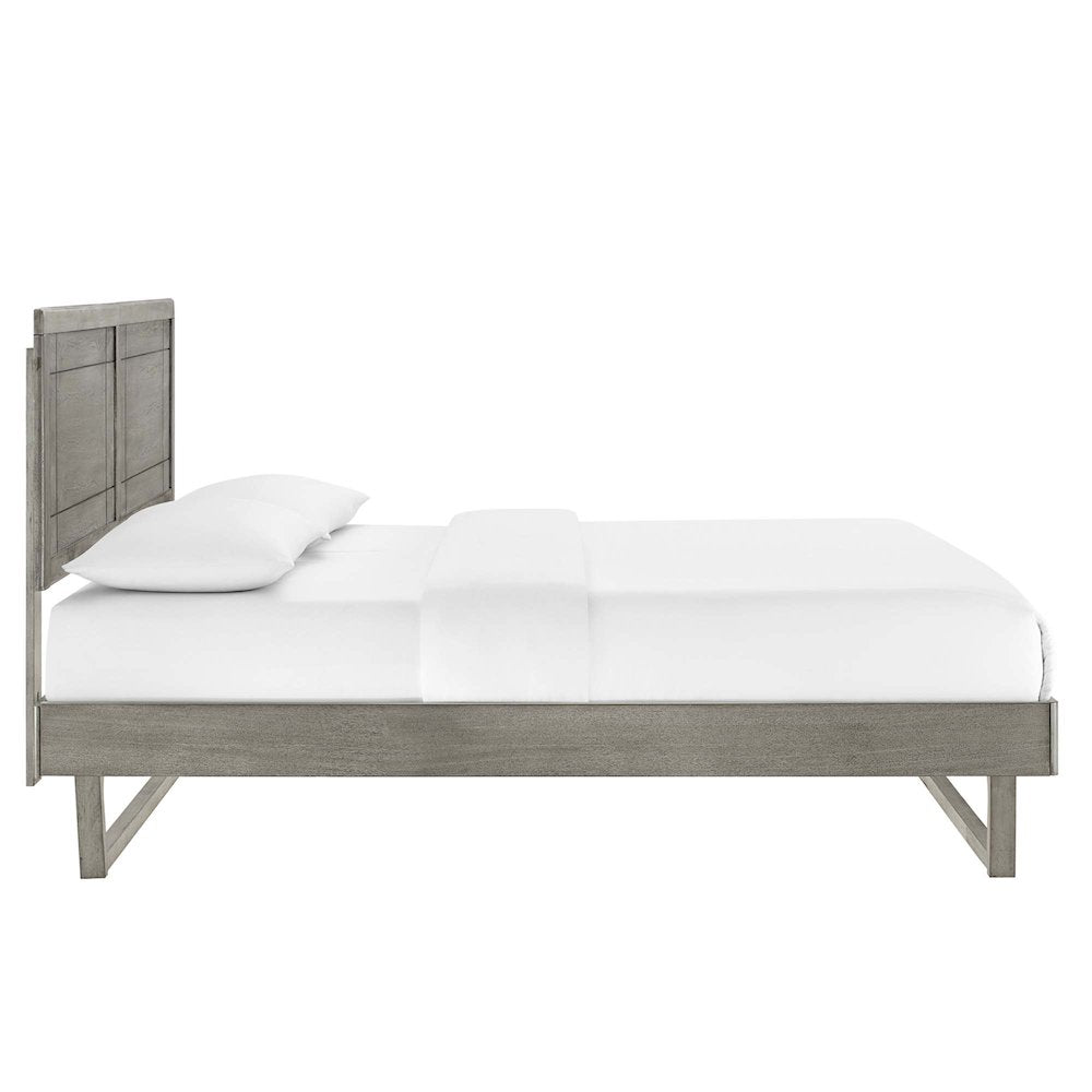 Marlee Wood Full Platform Bed With Angular Frame