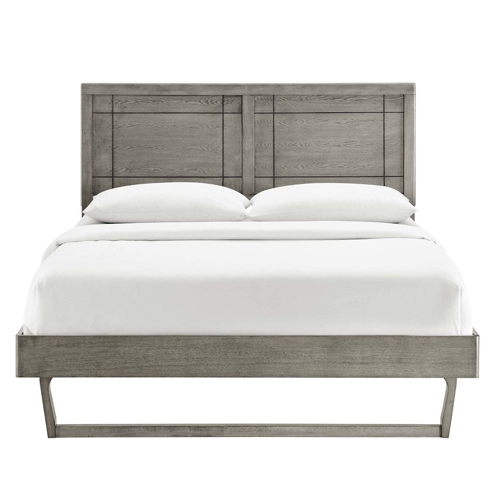Marlee Wood Full Platform Bed With Angular Frame