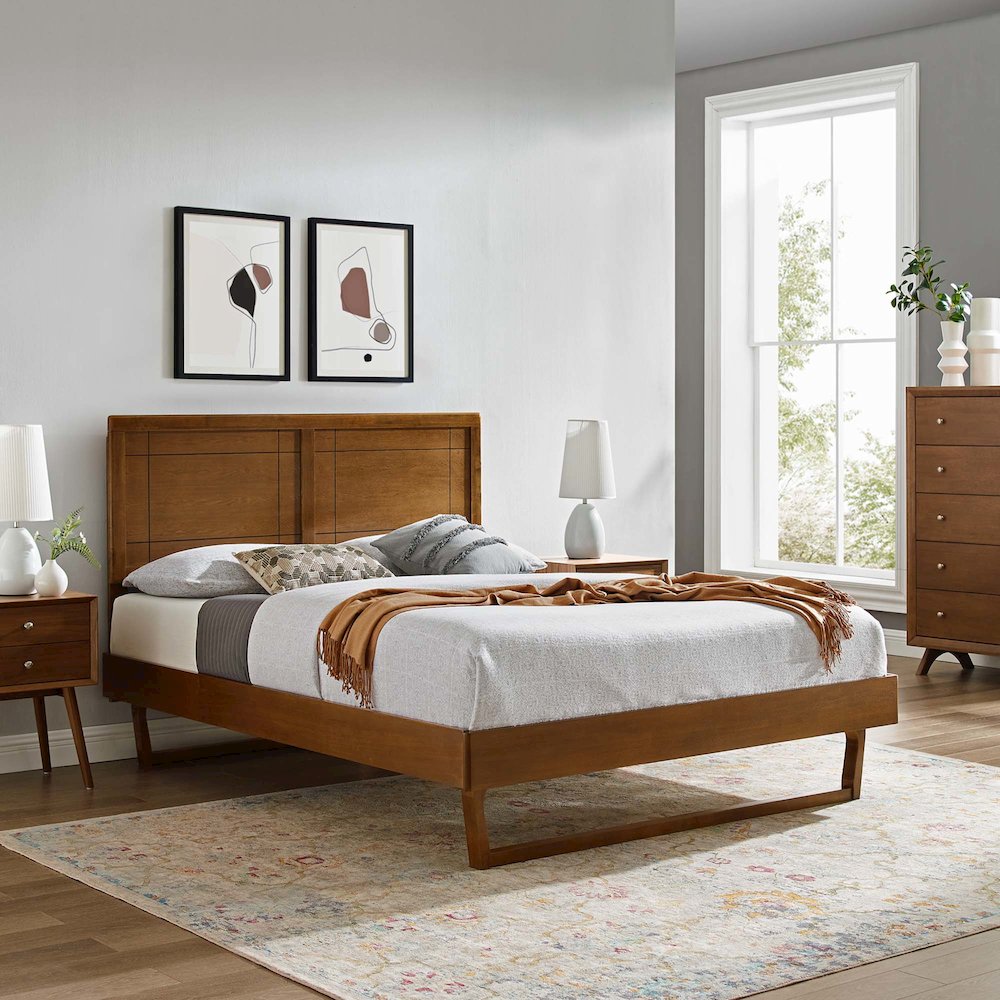 Marlee Wood Twin Platform Bed With Angular Frame