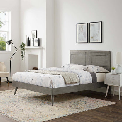 Marlee Wood Full Platform Bed With Splayed Legs