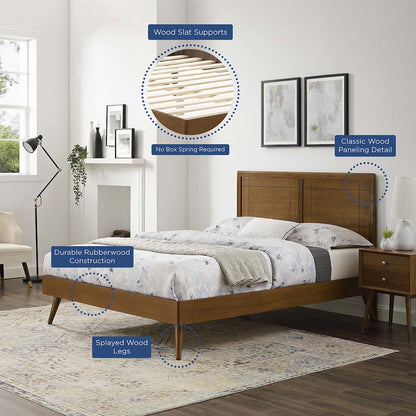 Marlee Wood Full Platform Bed With Splayed Legs