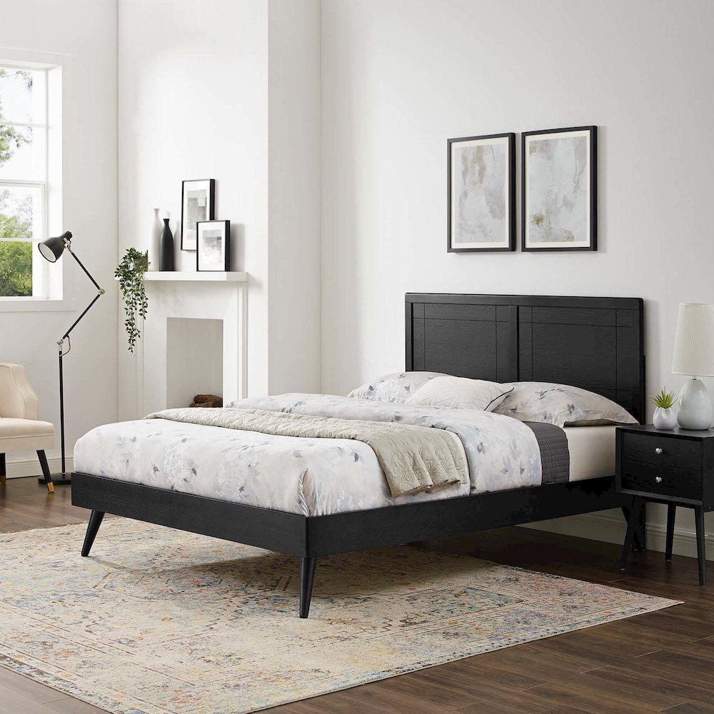 Marlee Wood King Platform Bed With Splayed Legs