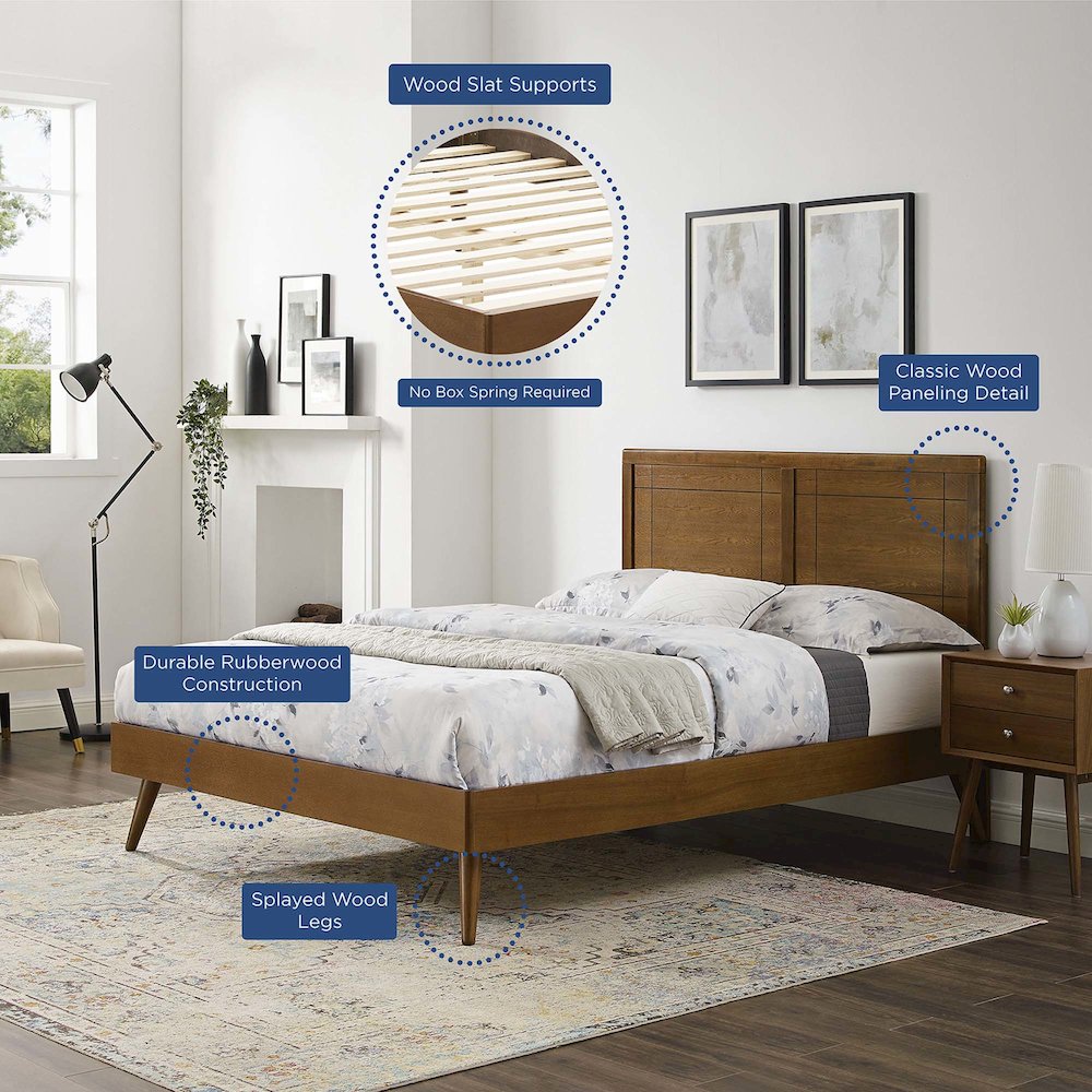 Marlee Wood King Platform Bed With Splayed Legs