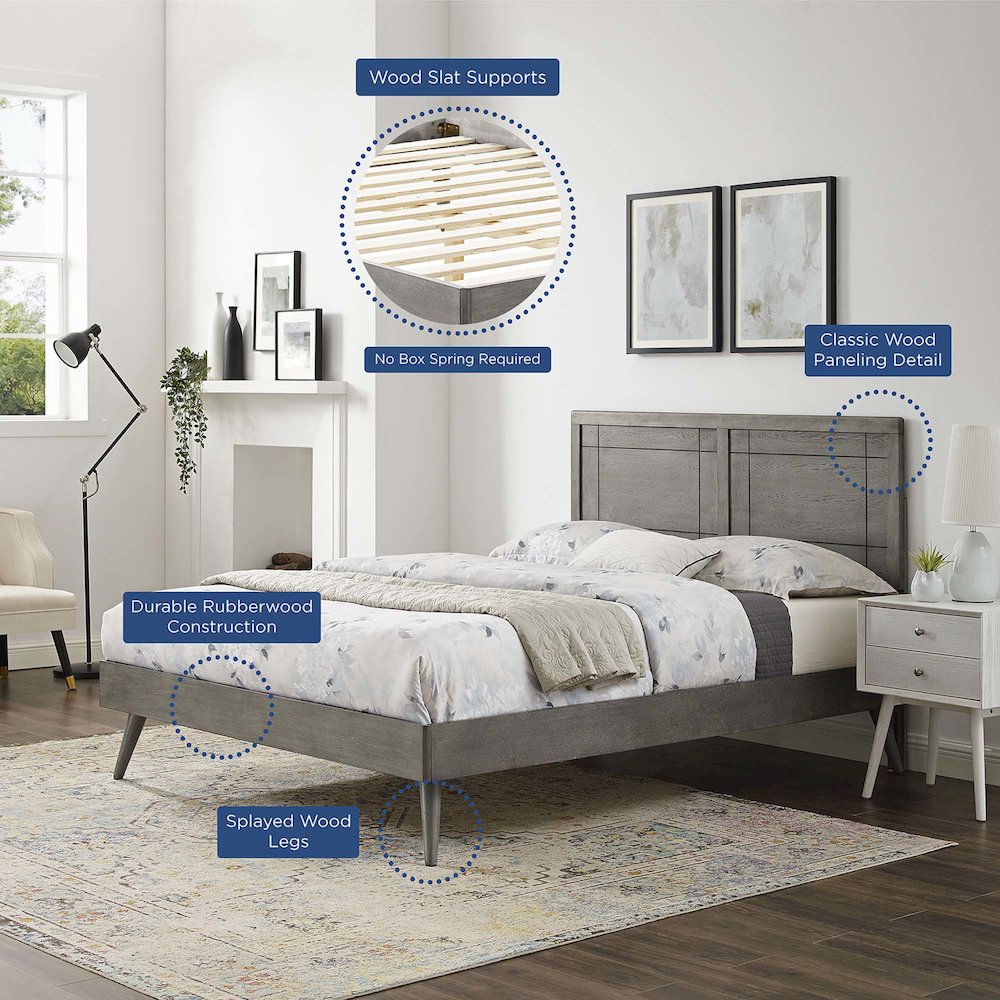 Marlee Wood Twin Platform Bed With Splayed Legs