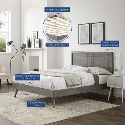 Marlee Wood Twin Platform Bed With Splayed Legs