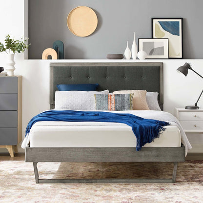 Willow Wood King Platform Bed With Angular Frame