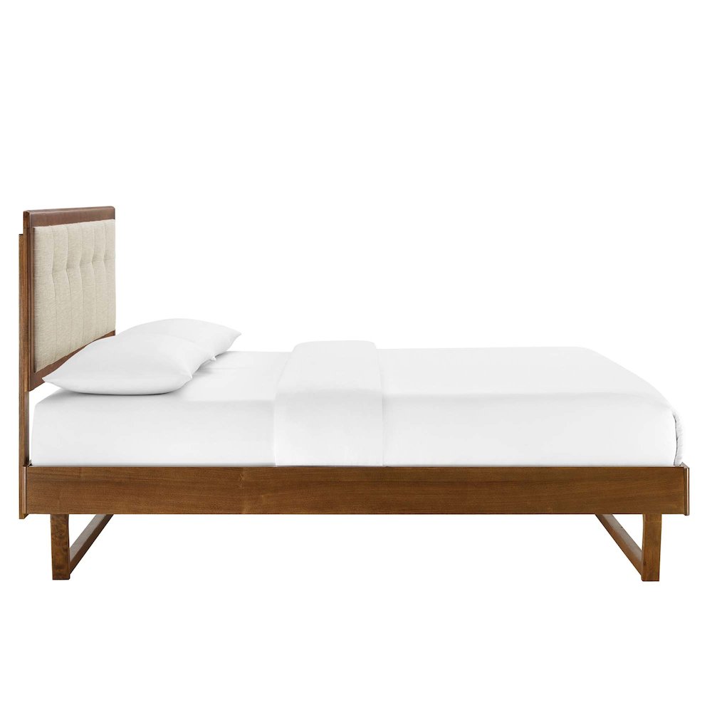 Willow Wood King Platform Bed With Angular Frame