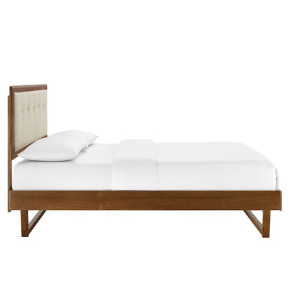 Willow Wood King Platform Bed With Angular Frame