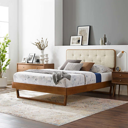 Bridgette Wood Full Platform Bed With Angular Frame