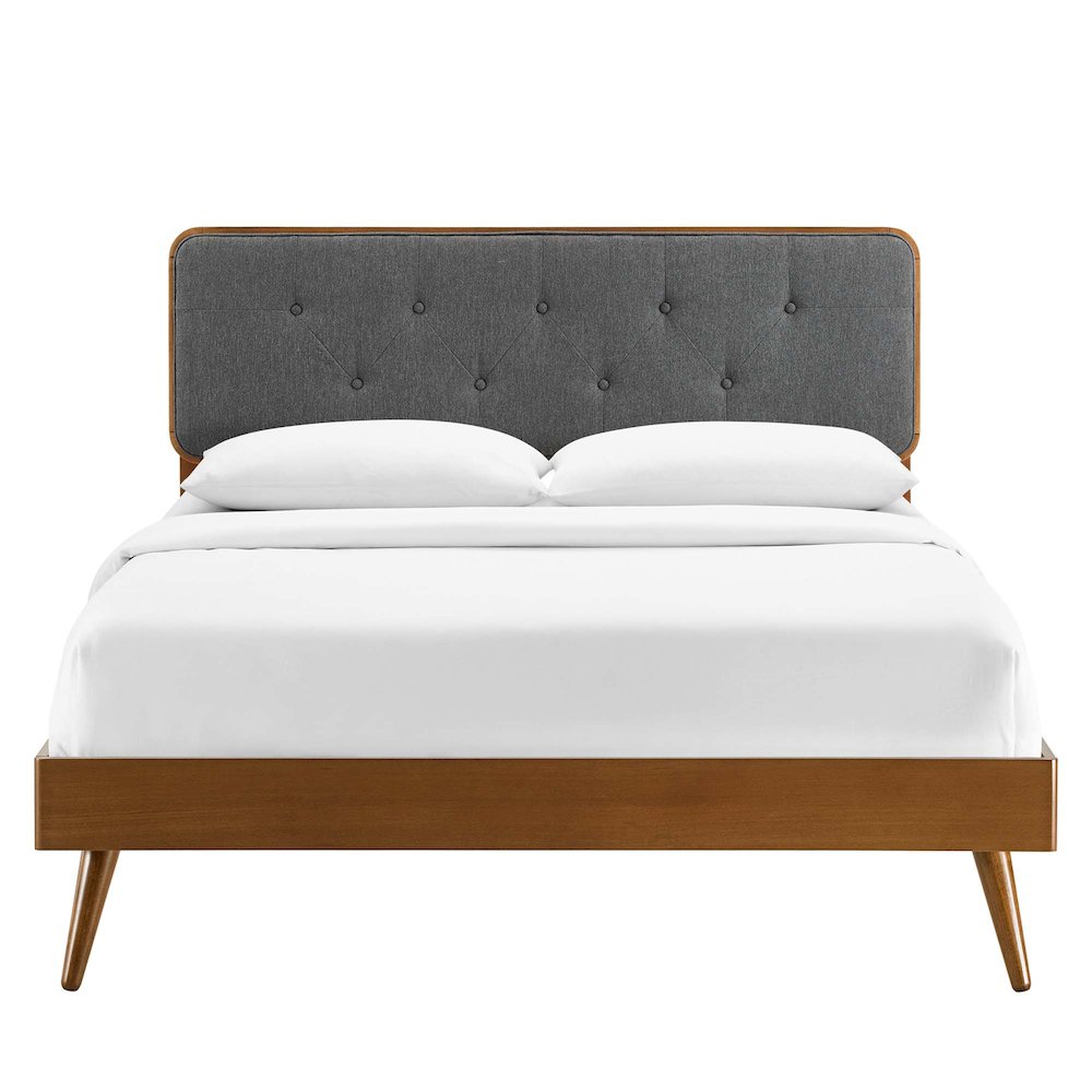 Bridgette Wood Full Platform Bed With Splayed Legs