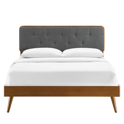 Bridgette Wood Full Platform Bed With Splayed Legs