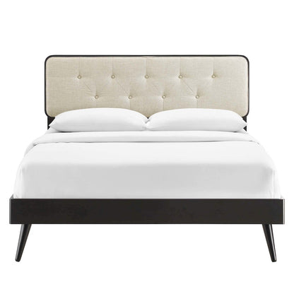 Bridgette Wood King Platform Bed With Splayed Legs