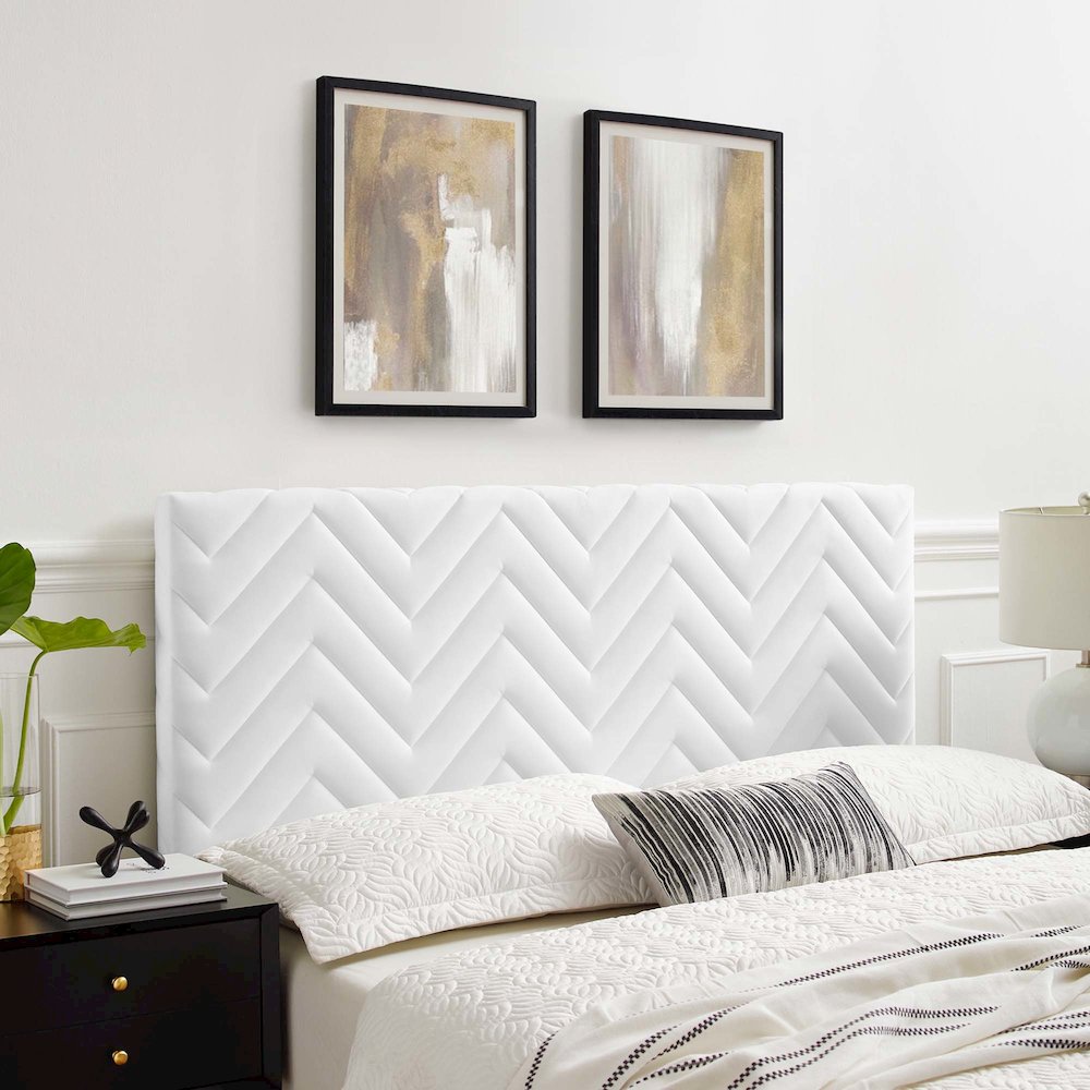 Mercy Chevron Tufted Performance Velvet Twin Headboard